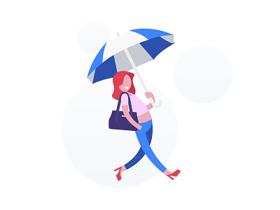 Be prepared for a rainy day character flat girl illustration rain umbrella vector