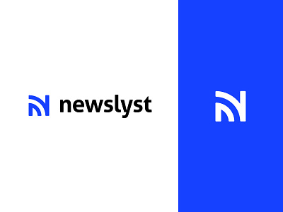 Newslyst Logo blue branding flat identity logo logotype minimal news newslyst
