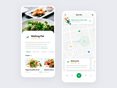 Mobile Delivery App app banner delivery eco ecommerce food ios location map mobile ui ux vegan