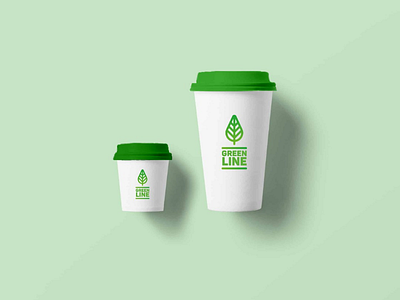 Green Line Logo coffee coffee cup design green logo logo design