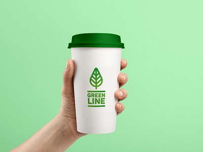 Green Line Cup brand brand design brand identity branding cup design graphic design green green logo product design