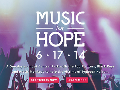 Music for Hope festival Website school project sheridan web design