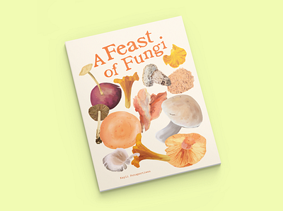 A Feast of Fungi activity book book cover illustration mockup mushrooms