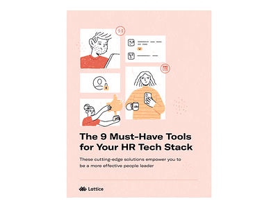Cover - The 9 Must Have Tools for Your HR Tech Stack abstract character cover ebook editorial illustration hr human ressources illustration outline pattern procreate streetwear texture tools