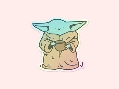 Sticker Baby Yoda Holographic