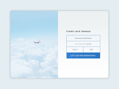 DailyUI - #002 Credit Card Checkout 002 dailyui design fly minimalist nosoul plane signup ui ux webdesign