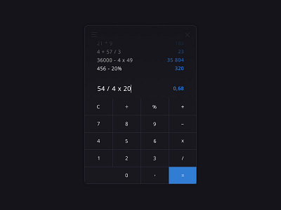 DailyUI - #004 Calculator