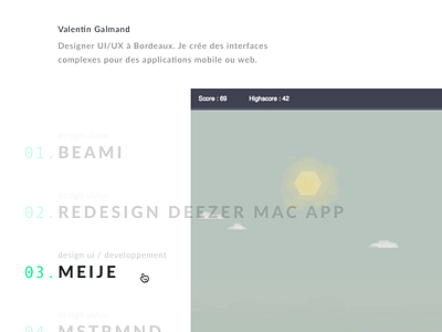 [WIP] Personal Portfolio minimalist page personal portfolio ui ux valentin galmand