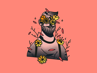 🏵️ Illustration autumn design flower illustration man minimalist nature procreate