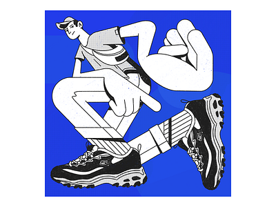 👟 character dots editorial illustration illustration pattern procreate sketchers sneaker streetwear texture