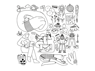 Sketchbook 6 abstract character dots editorial illustration illustration outline pattern procreate sketchbook sketches streetwear texture