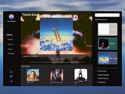 Music Player adobe designer ux design