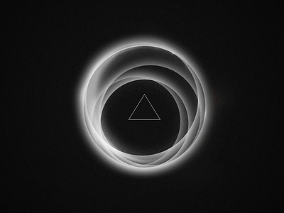 Illuminati rings? and black circle dark glow gritty light rings triangle white