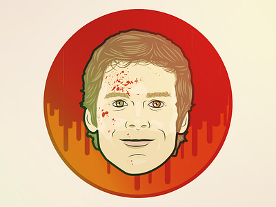 Dexter Morgan blood dexter face flat morgan season serie show tv vector