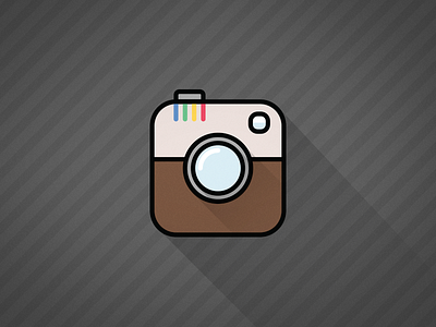 Instagram icon flat icon instagram long shadow