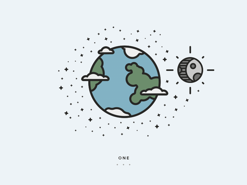 One animation earth flat gif icon illustration line