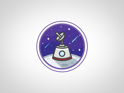 Moon base astro base comet flat icon moon planet space star stars toon zattberg