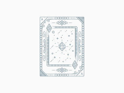 Playing card ace bling card diamond flat illustration line playing quartz space zattberg