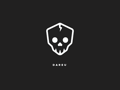 Dareu black flat icon illustration line logo skull white zattberg