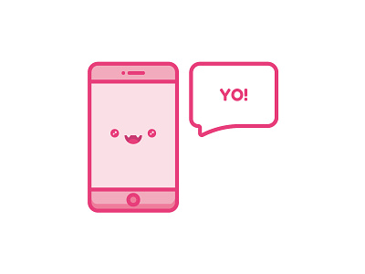 Yo! Phone cute happy icon illustration mobile phone vector yo zattberg