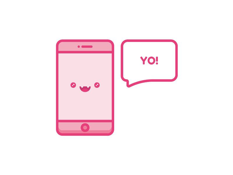 Yo! Phone zattberg cute mobile illustration icon vector happy phone yo