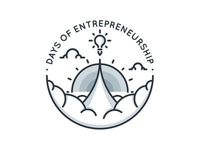 Days of Entrepreneurship black blue clouds days flat grey icon icons lightbulb line logo zattberg