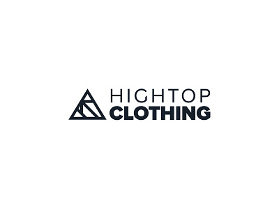 Hightop Clothing Logo black branding clean identity lines logo minimal simple triangle typography web shop white