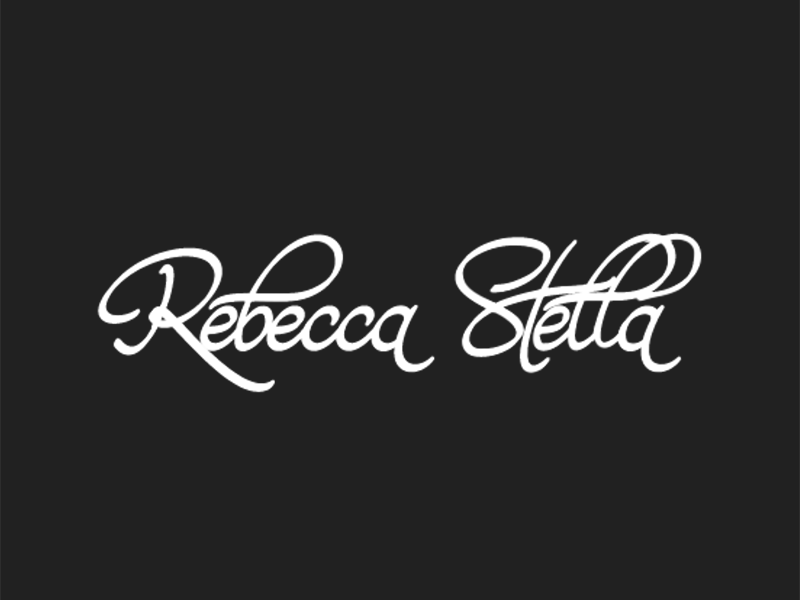 Rebecca Stella Logo reveal animation font gif logo rebecca reveal script stella text zattberg