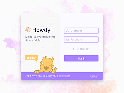Howdy colors interface log in palette sign in sign up ui ux