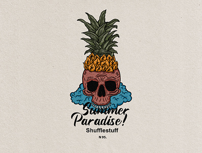 pineapple monster appareldesign artworkforsale badge badgedesign branding branding and identity branding concept cloth clothes clothingline design hawaii illustration palmtrees skateboard slowroastedco supplyanddesign tropical