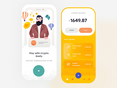 Invest and Play Mobile App app clean design flat illustration ios mobile ui ux
