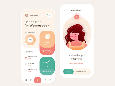 Health Planning Mobile App 3d app clean design flat illustration ios mobile ui ux