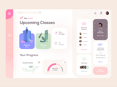 Beauty Pro Learning UI dashboard