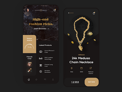 High Fashion Mobile App app clean design flat mobile ui ux