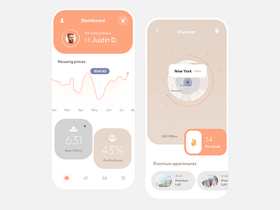 Real Estate Mobile App app clean design flat ios mobile ui ux
