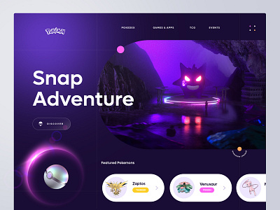 Pokemon website design minimalism ui ux webdesign website