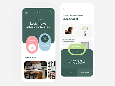 Interior Inspirations Mobile App app clean design flat ios mobile ui ux