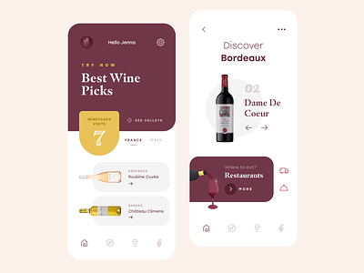 Wine Concierge Mobile App app clean design flat ios mobile ui ux