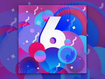 Happy Birthday Live Typing 6 ai illustrator lilac number photoshop pink square