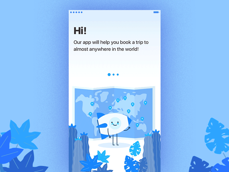 Onboarding animation app blue illustrator ios onboarding rocket rocketgo splash screen travels