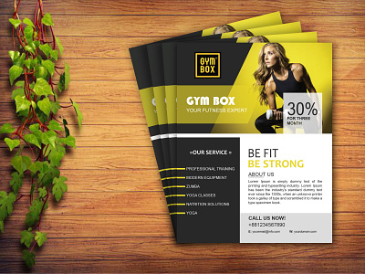 GYM BOX Flyer design branding business card design flyer flyer design poster design vector
