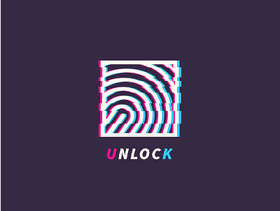 Unlock blue brand design logo