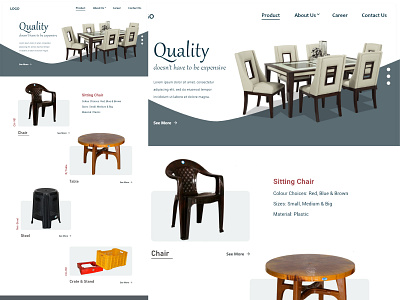 Minimalistic Furniture Website UI