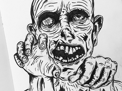 Inktober - Hungry! illustration ink inktober inktober2016 zombie