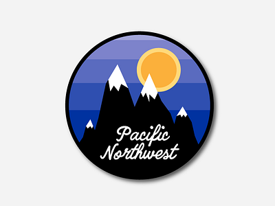 Pacific Northwest Patch badge illustration patch pnw sunset trees