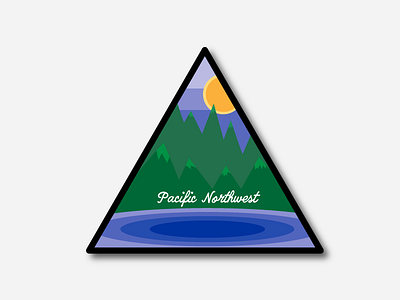 Pacific Northwest Patch badge illustration patch pnw sunset trees