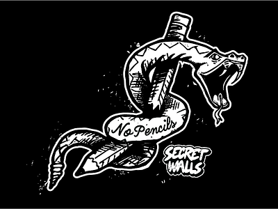 Secret Walls - No Pencils apparel art design illustration no pencils secret walls snake tshirt