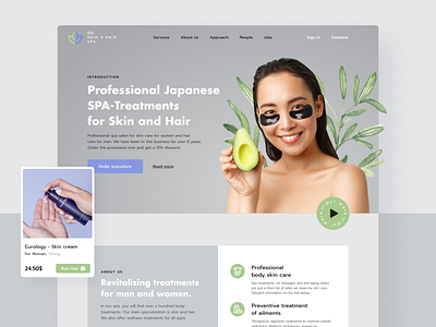 Website for a SPA Salon asia cosmetic cosmetology design figma girl haircare health healthcare homepage japan procedure skin skincare spa transparent transparent background treatment