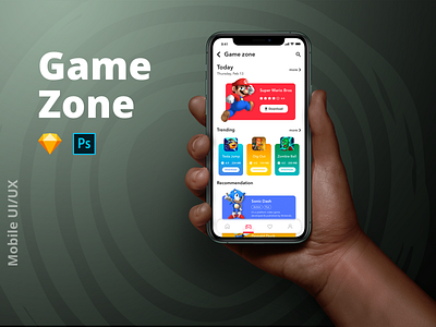 Game Zone adobe photoshop design game store game zone mobile app mobile ui sketchapp typography ui design uiux