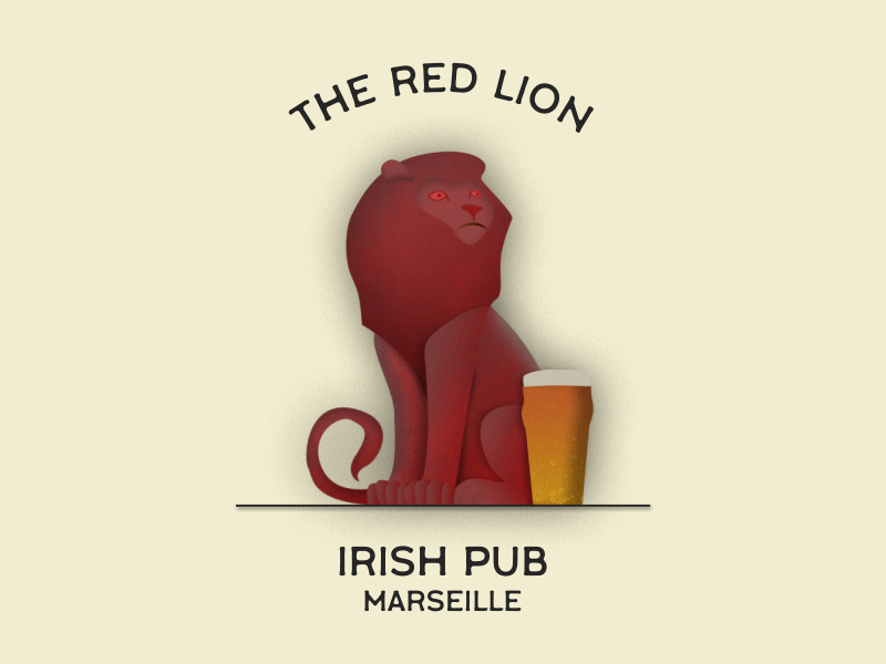 The burping lion after effects animated animated gif animation beer illustration marseille summer